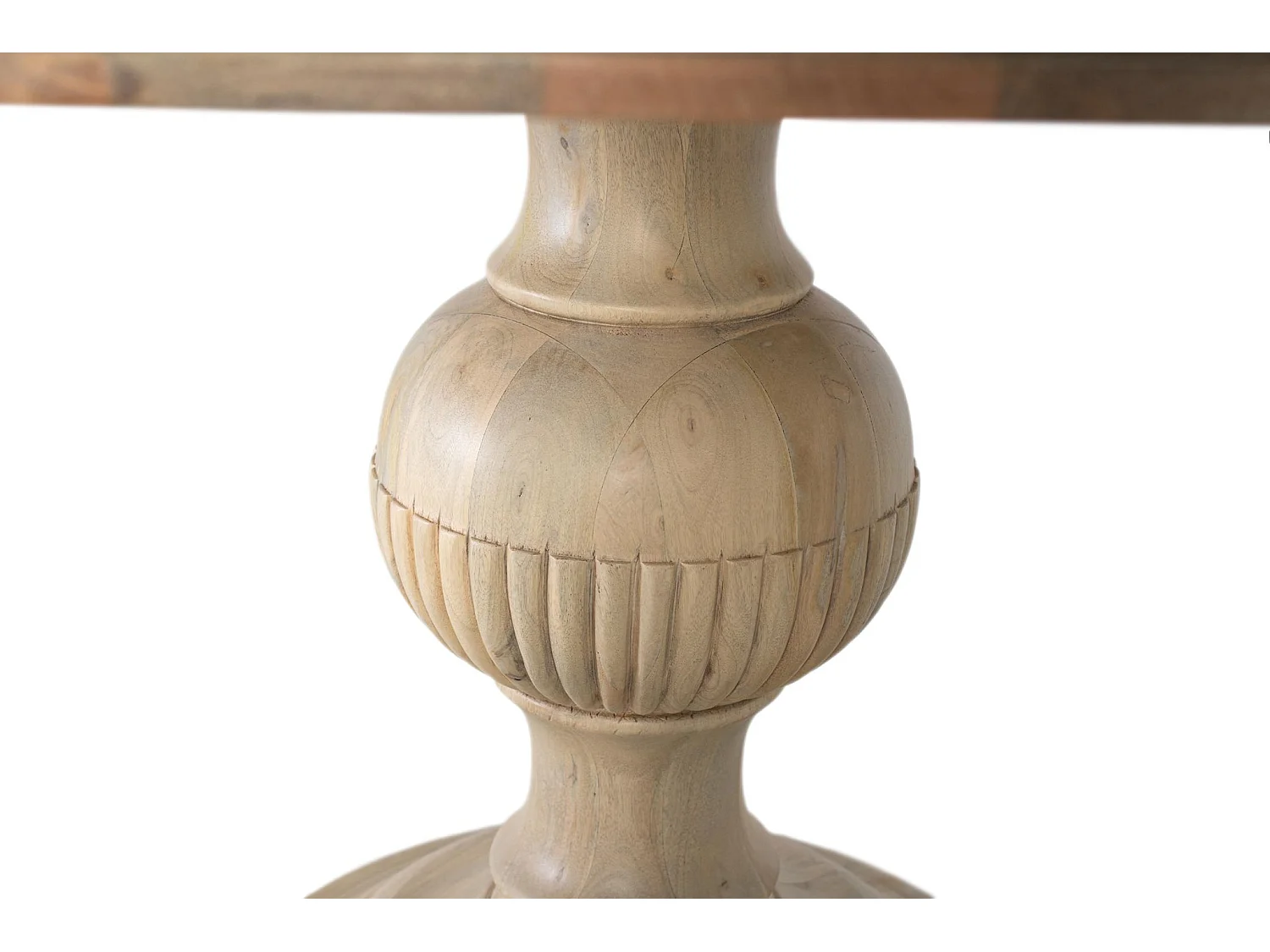 Mesas de Comedor de Madera de Mango 120 Cm Estilo Rústico Colonial-77x120x120