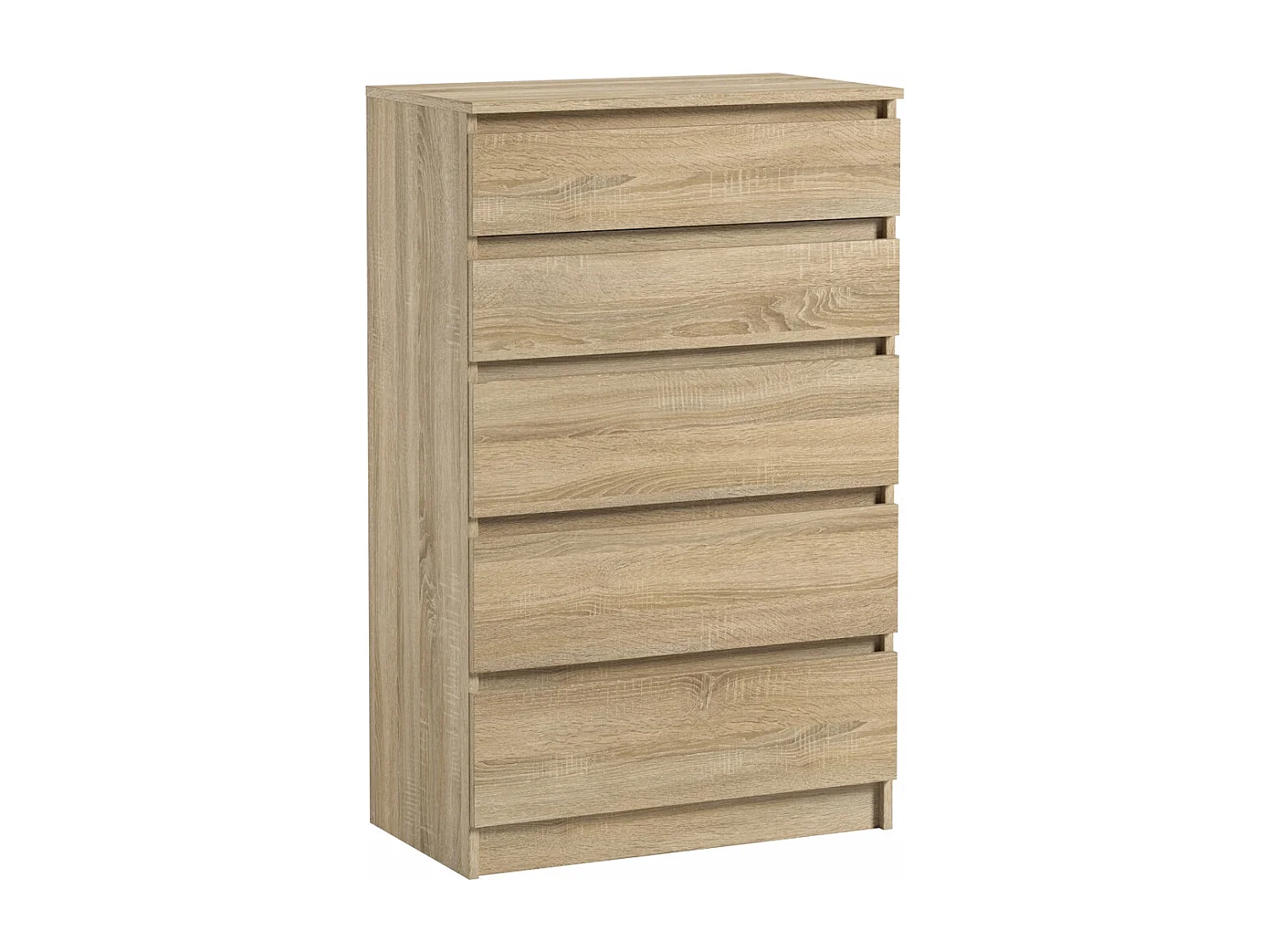 Stylowa Komoda 5 Szuflad Dąb Sonoma Pari 5 Do Biura Salonu 70 x 40 x 112 cm