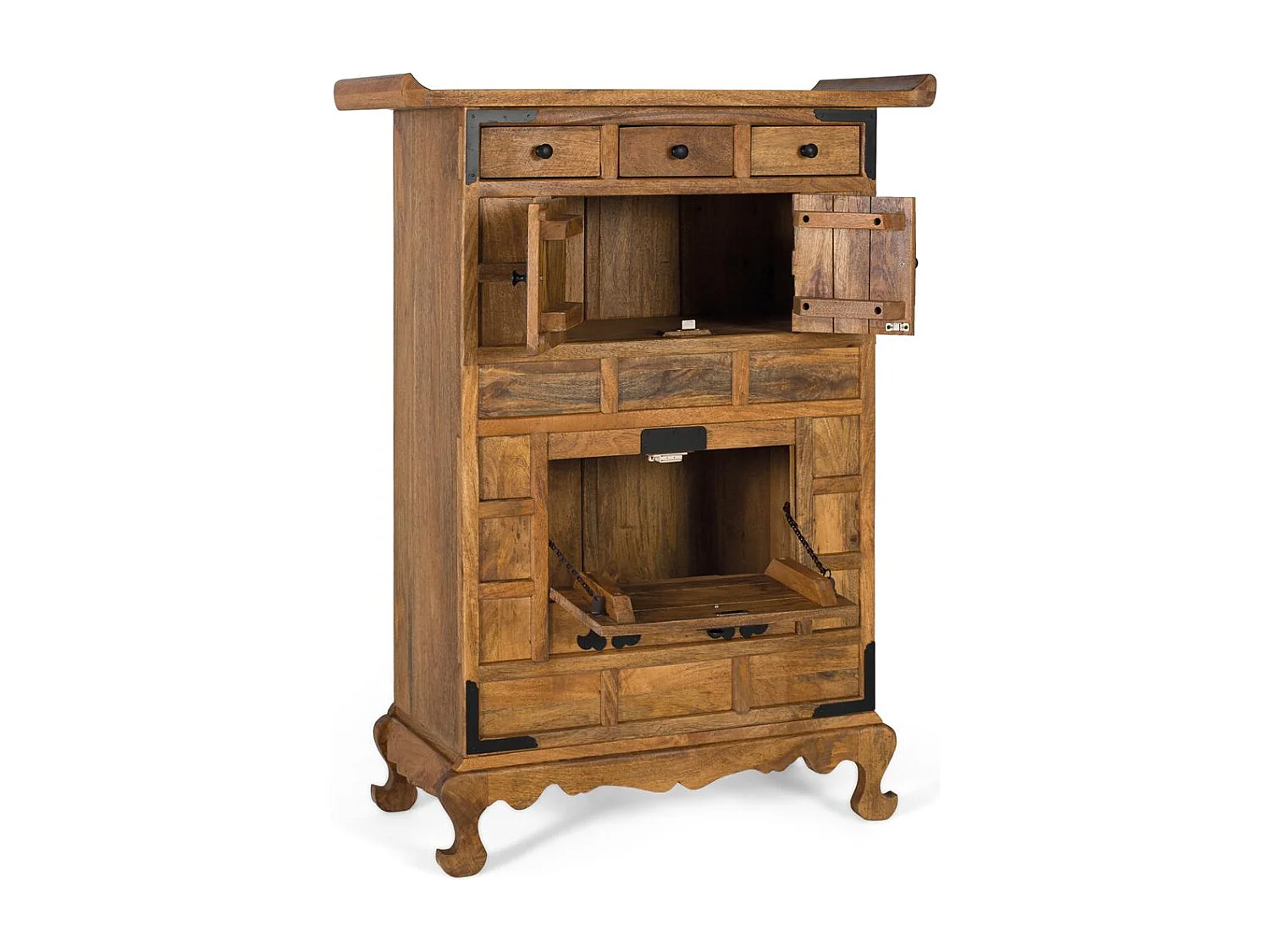 Buffet Corinth en bois de manguier 123 cm x 91 cm x 40 cm