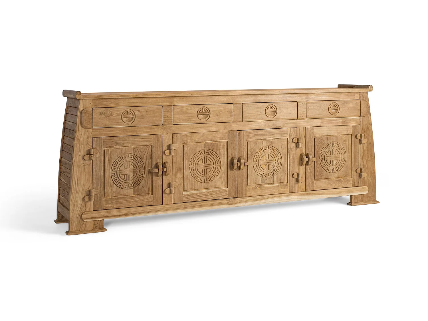 Aparador de Madera de Teca Estilo Colonial Oriental-78x202x38