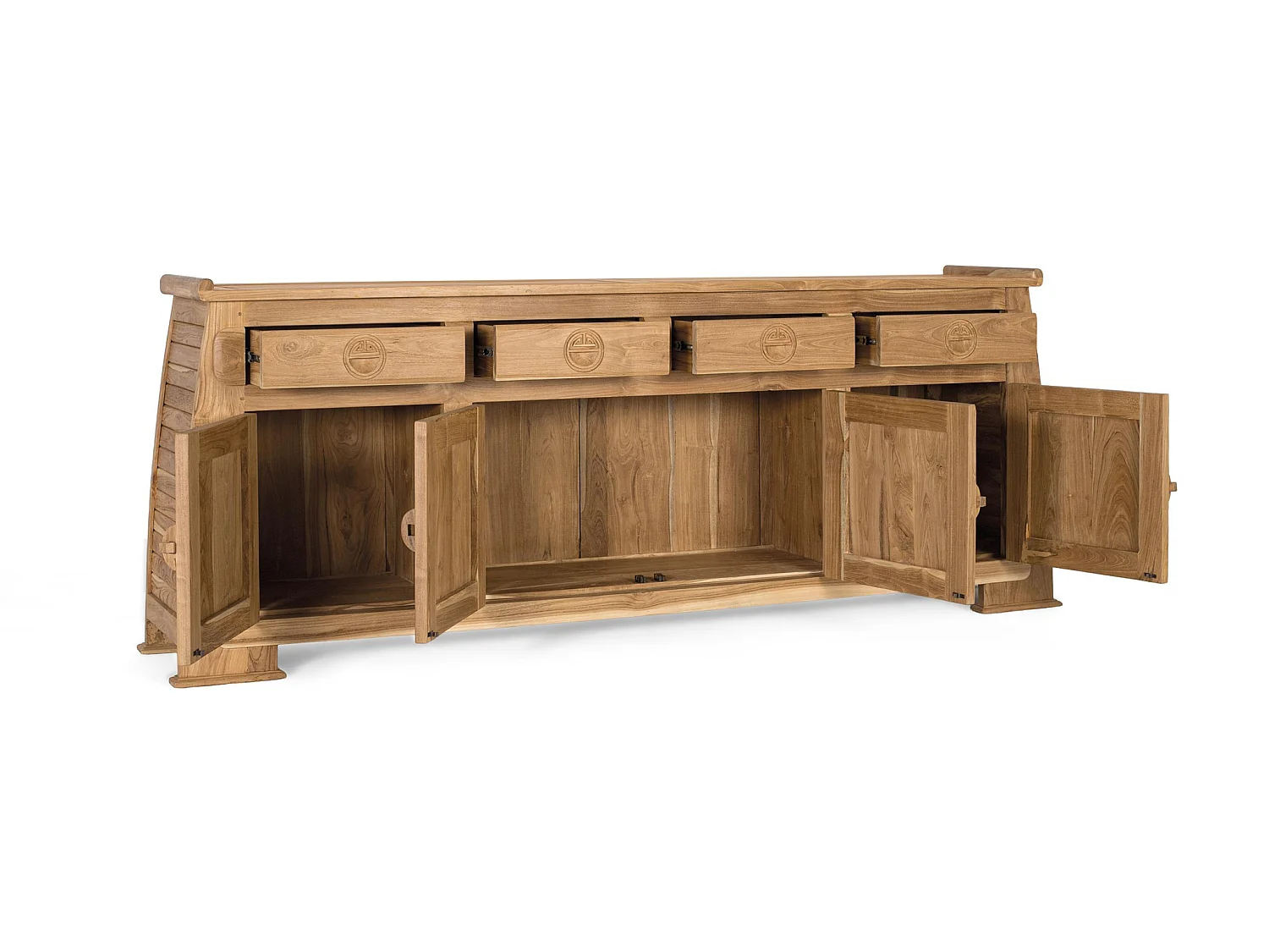 Aparador de Madera de Teca Estilo Colonial Oriental-78x202x38