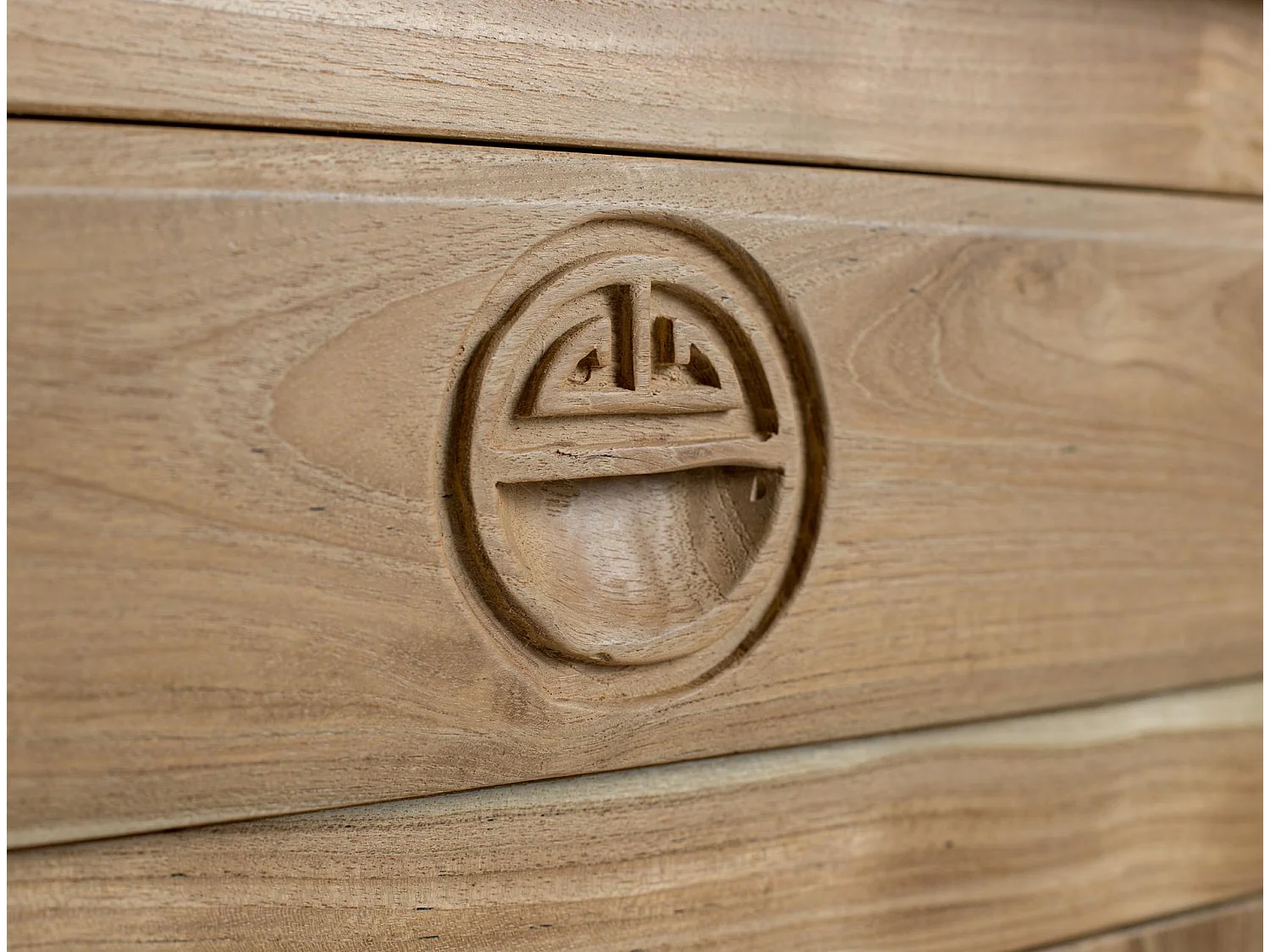 Aparador de Madera de Teca Estilo Colonial Oriental-78x202x38