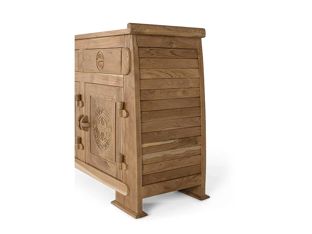 Aparador de Madera de Teca Estilo Colonial Oriental-78x202x38