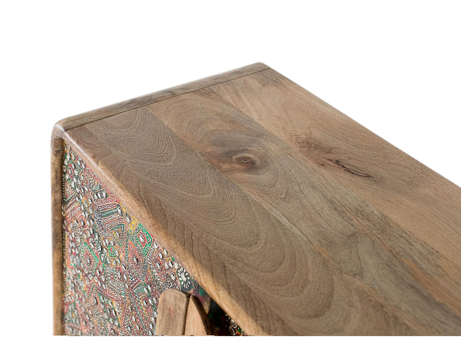 Buffet en bois de manguier avec façades peintes à la main
