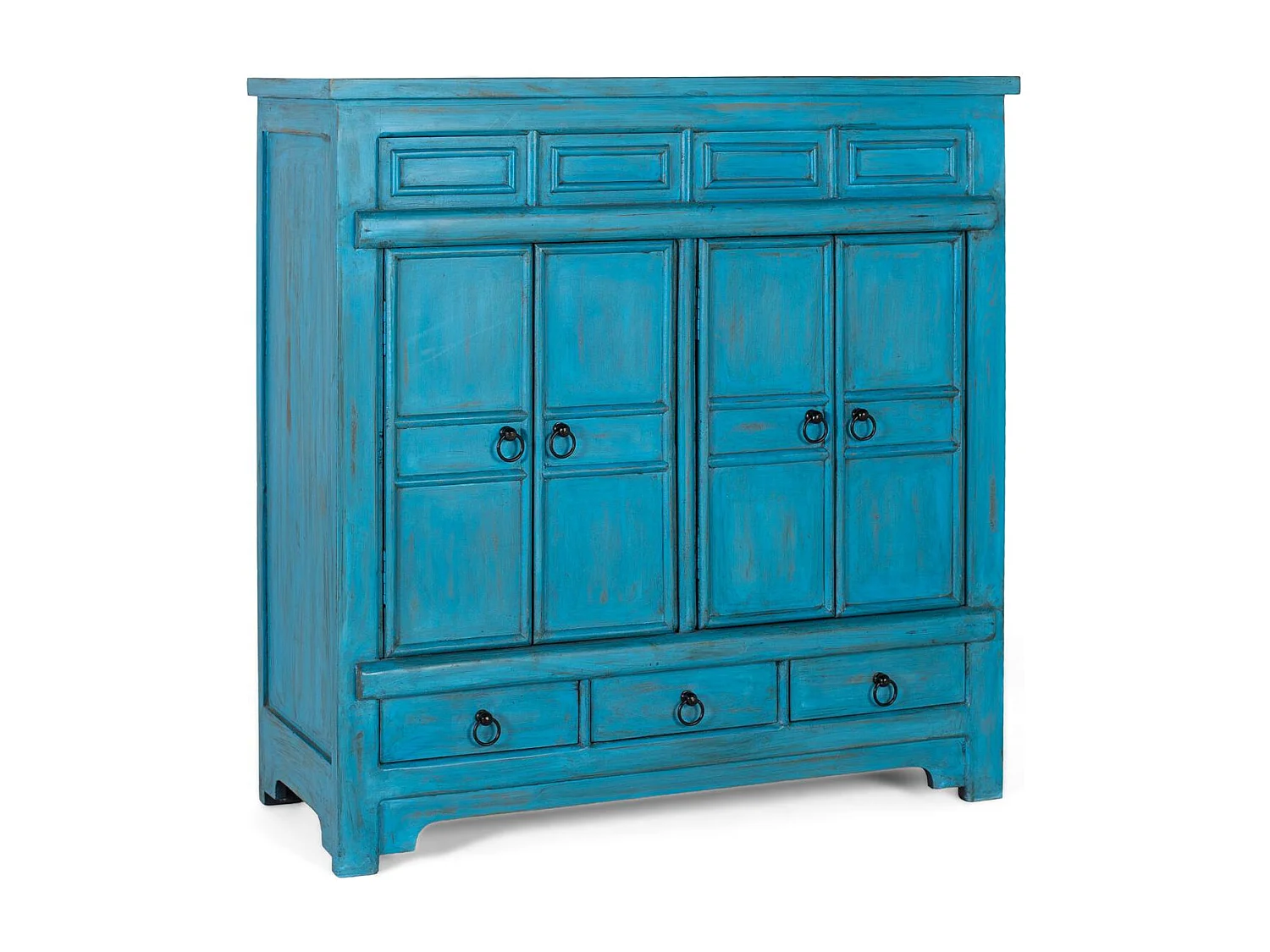 Buffet Viora en bois de manguier, 110 cm x 110 cm x 40 cm