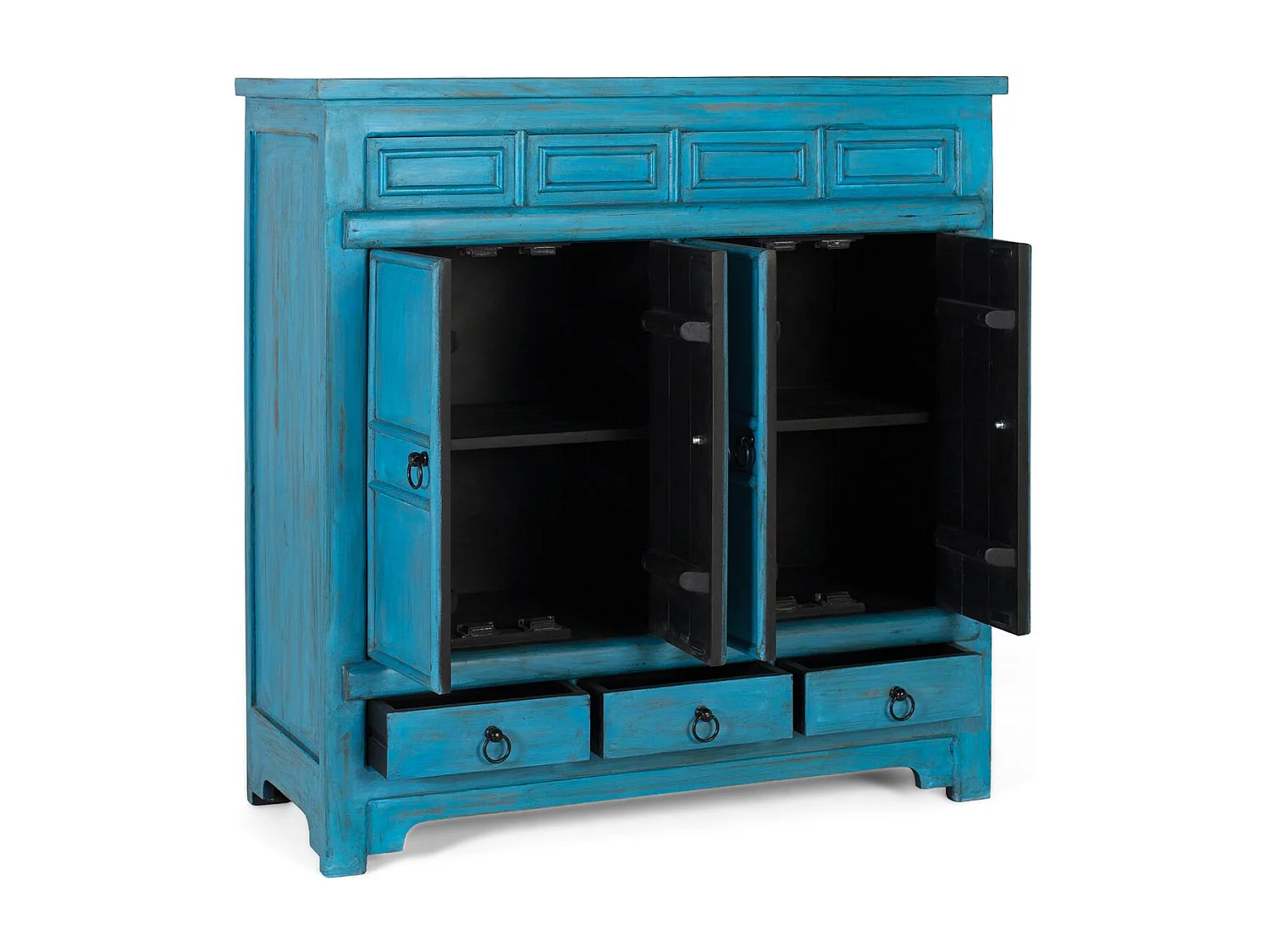 Buffet Viora en bois de manguier, 110 cm x 110 cm x 40 cm