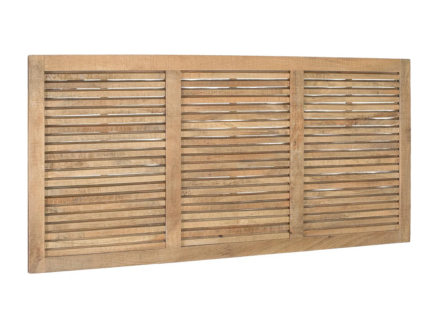 Tête de lit en bois naturel avec design à lattes horizontales 165 cm