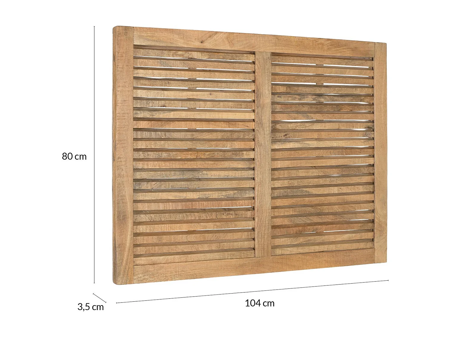 Tête de lit en manguier avec lattes horizontales largeur 104 cm