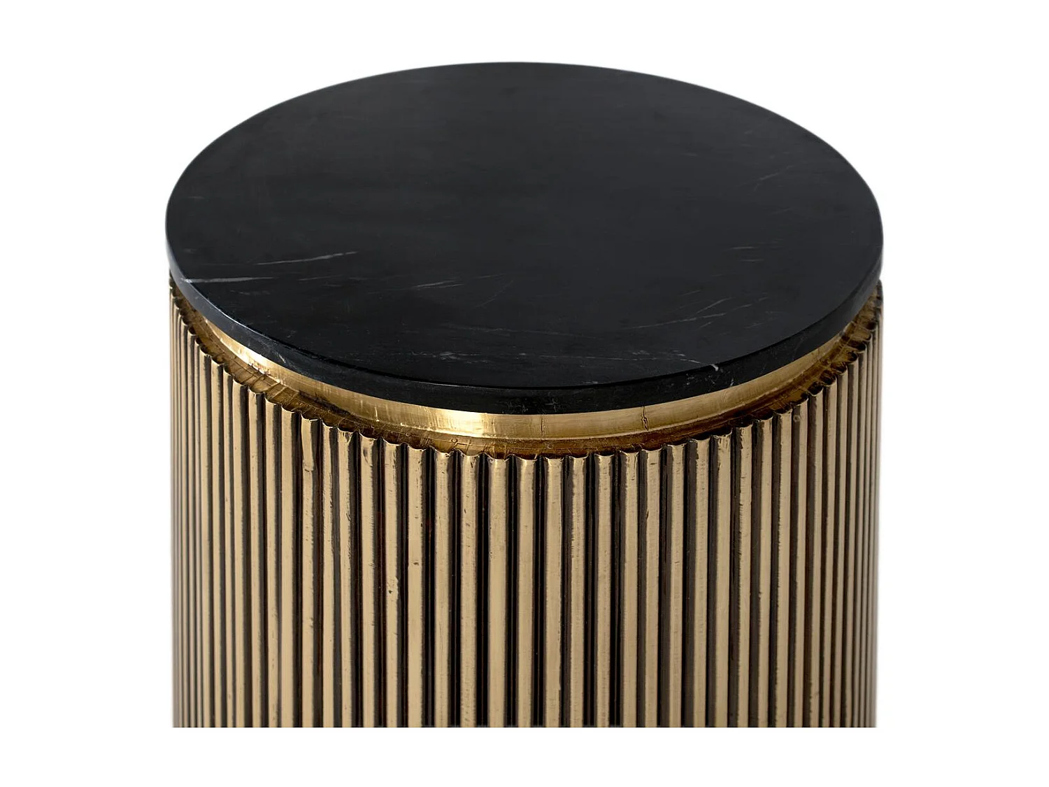 Table d'appoint ronde en laiton doré, 50 cm de diamètre