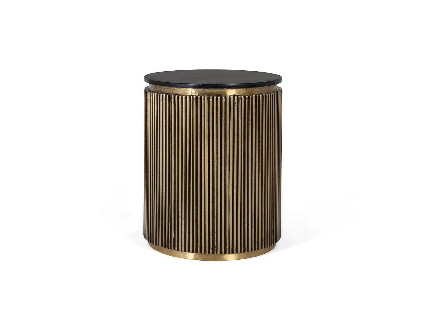 Tables d'appoint en bois de manguier 50 cm, style classique moderne - 61 x 50 x 50 cm