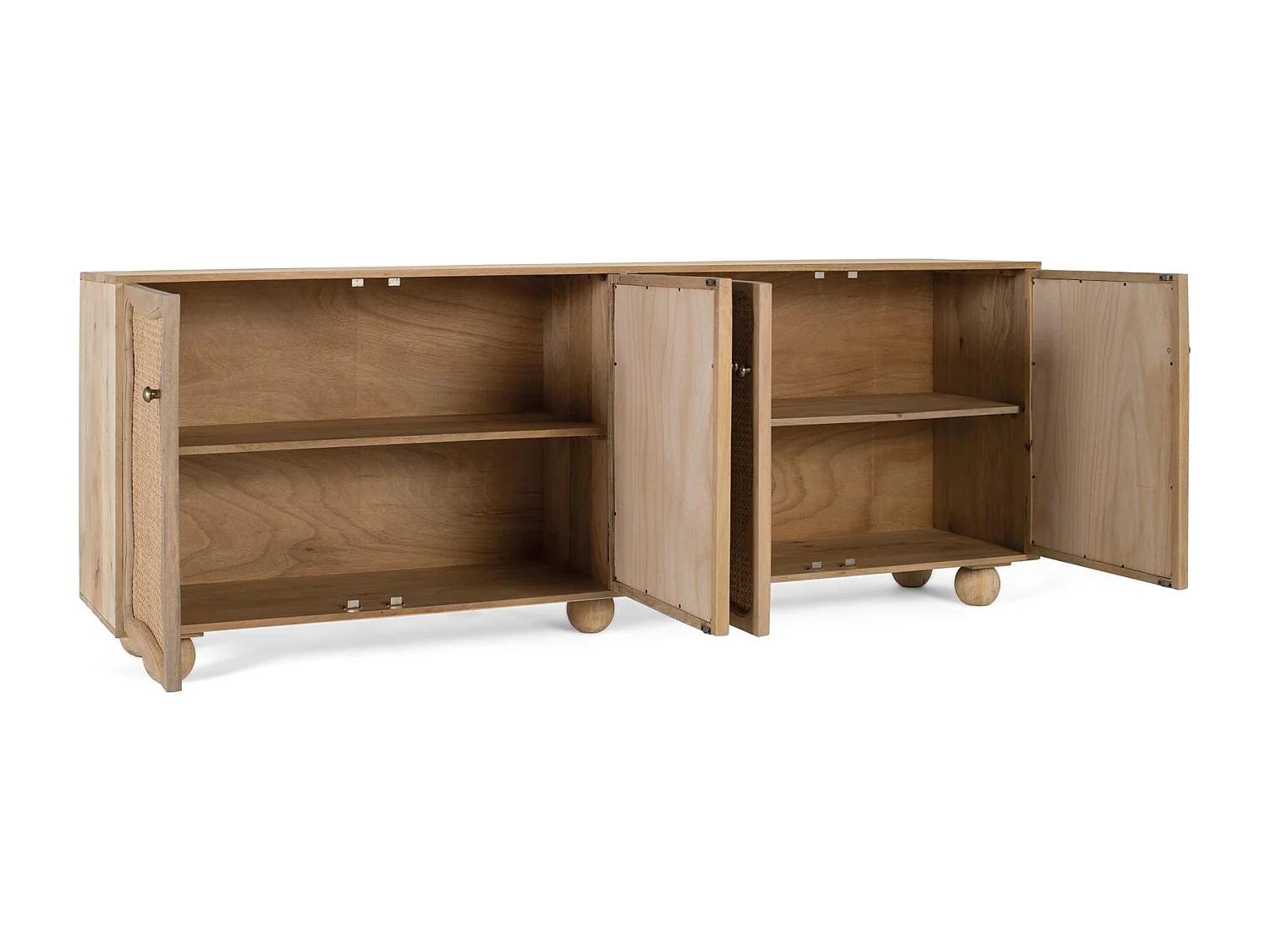 Sideboard aus Mangoholz mit 4 Türen und handgefertigtem Design