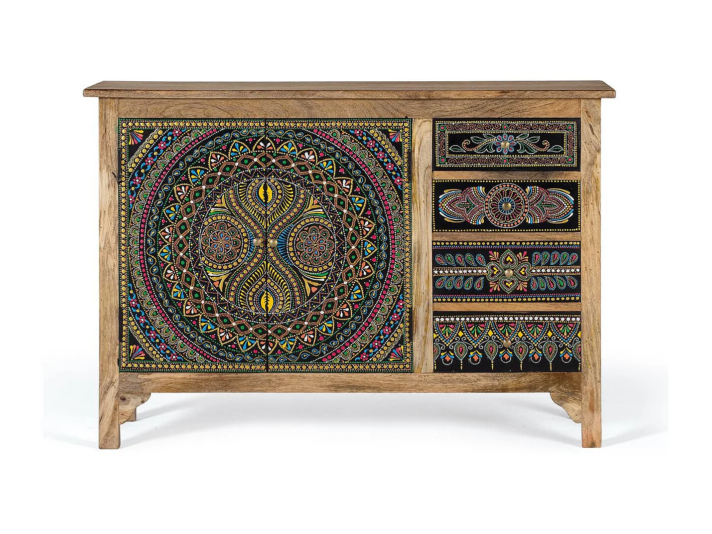 Buffet en bois manguier multicolore