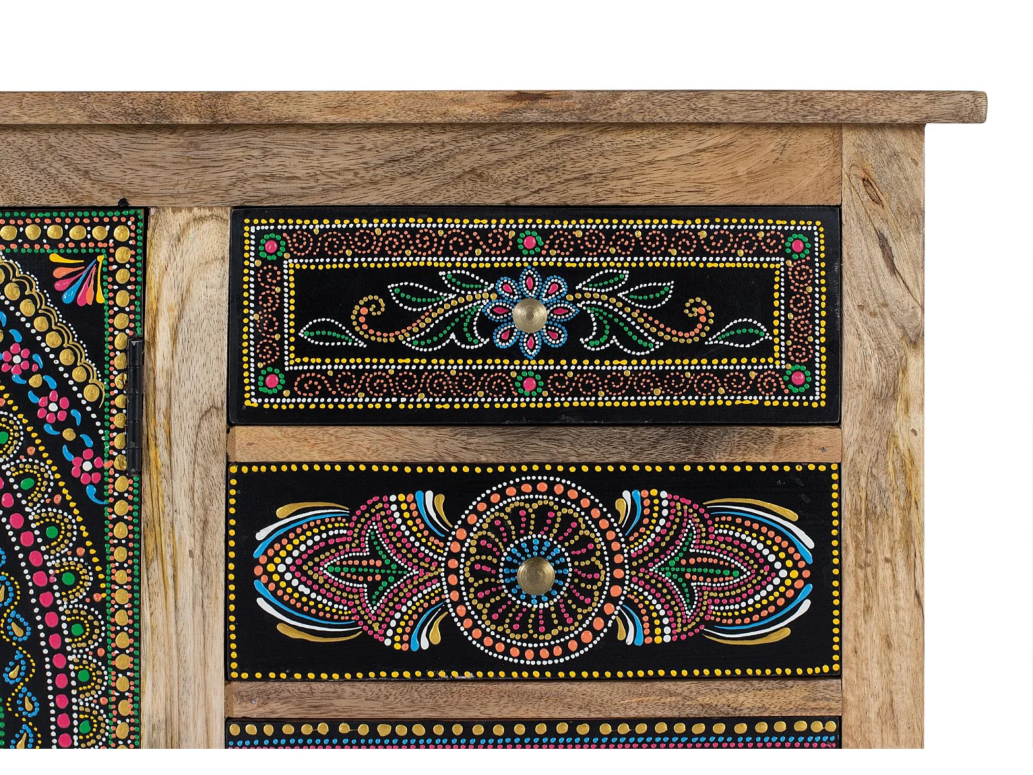 Buffet en bois manguier multicolore
