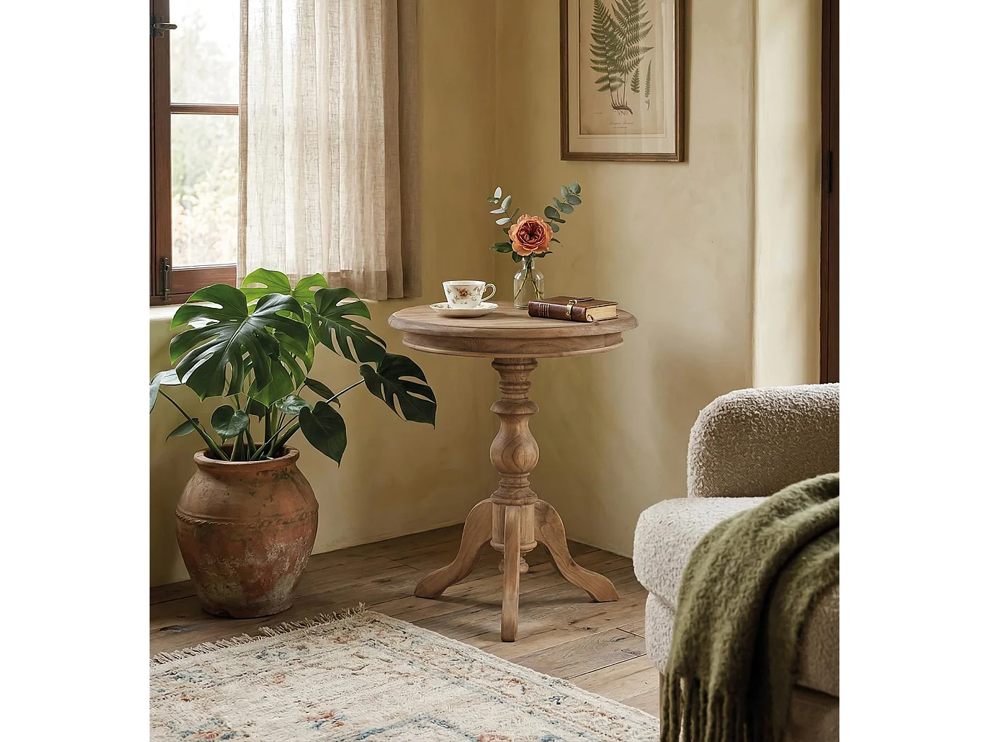 Table d'appoint Solstice en bois de mindi, 65 cm x 50 cm x 50 cm