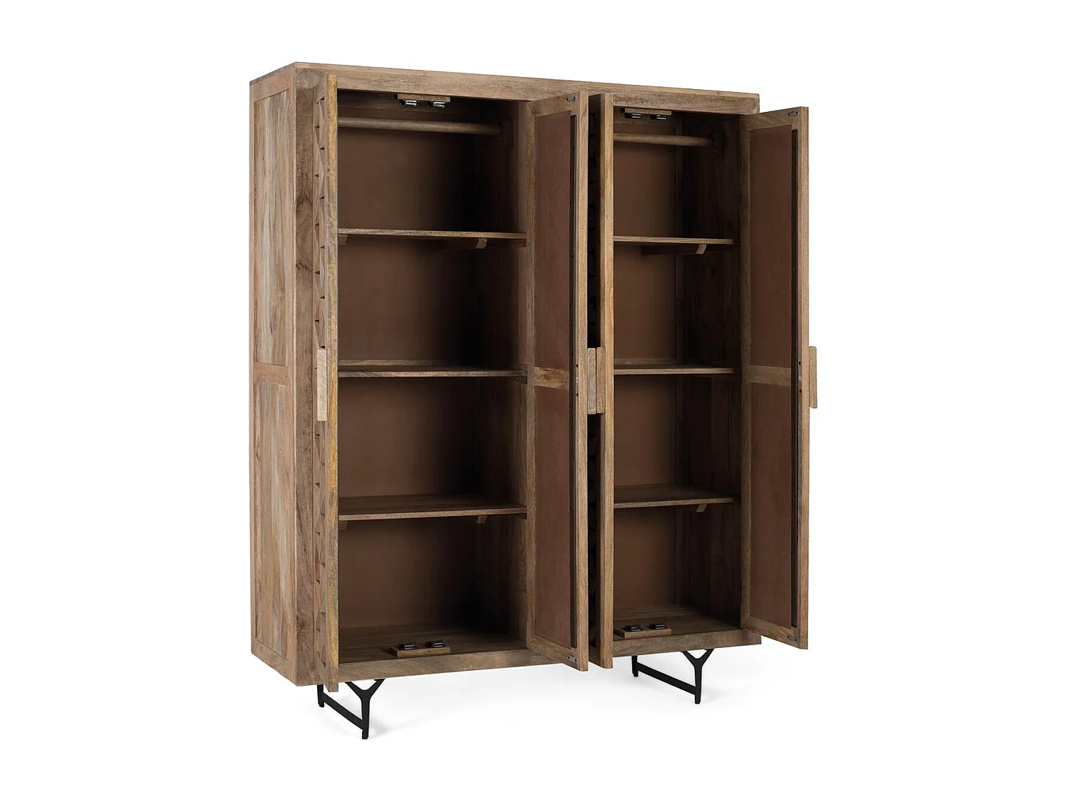 Armoire Mysore en bois de manguier, 180 cm x 143 cm x 45 cm