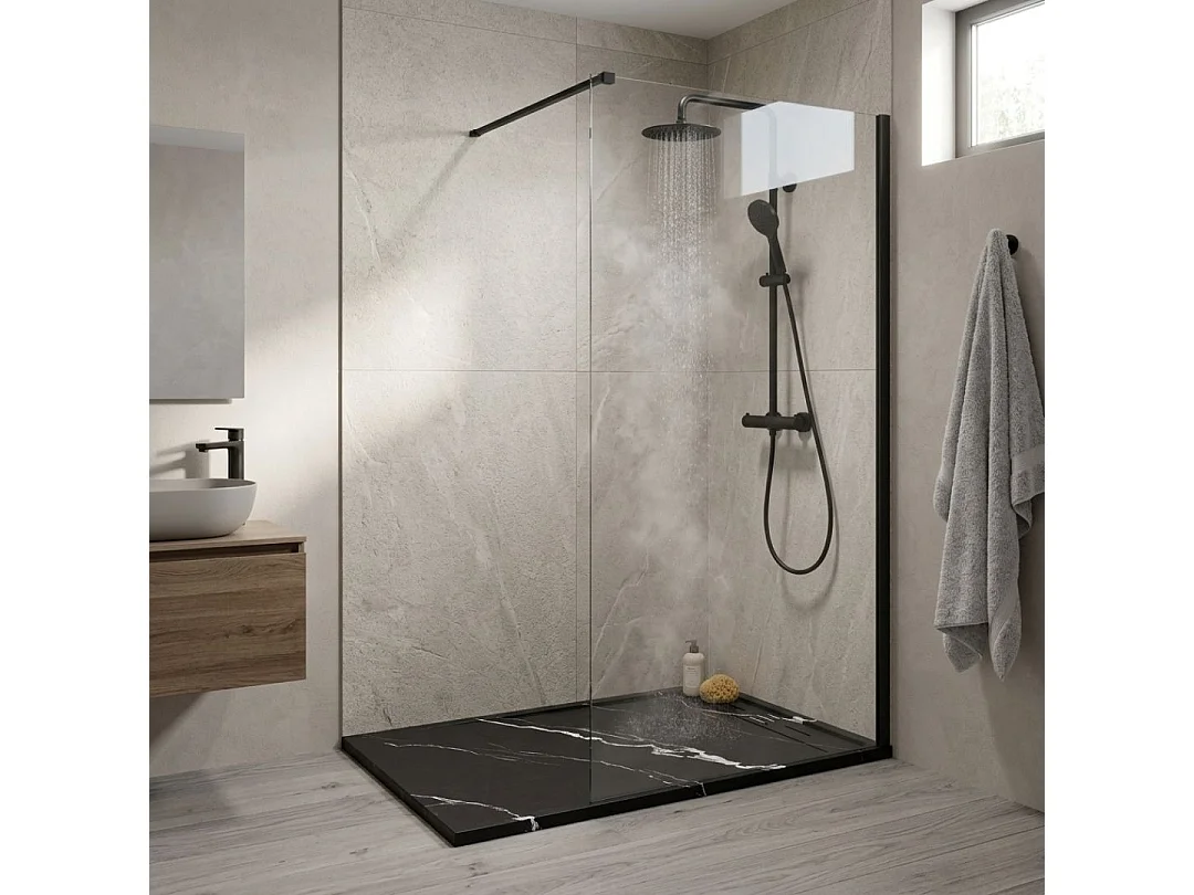 Duschwanne aus Kunstharz 140 x 90 Marmor Schwarz Essebagno