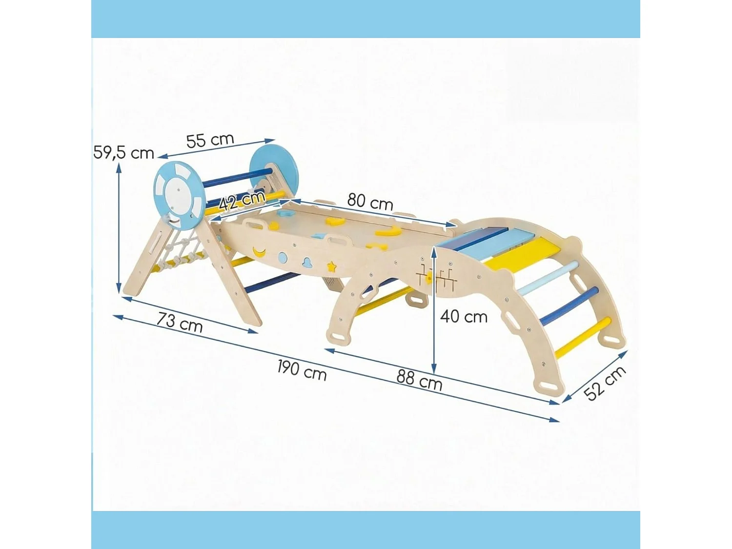Set di 3 strutture per arrampicata triangolo di arrampicata pieghevole con scivolo e arco di arrampicata triangolo di germogli di marinaio