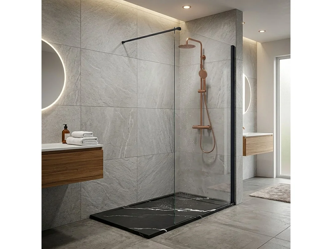 Receveur Résine 140 x 80 Façon Ardoise Marbre Noir - Essebagno