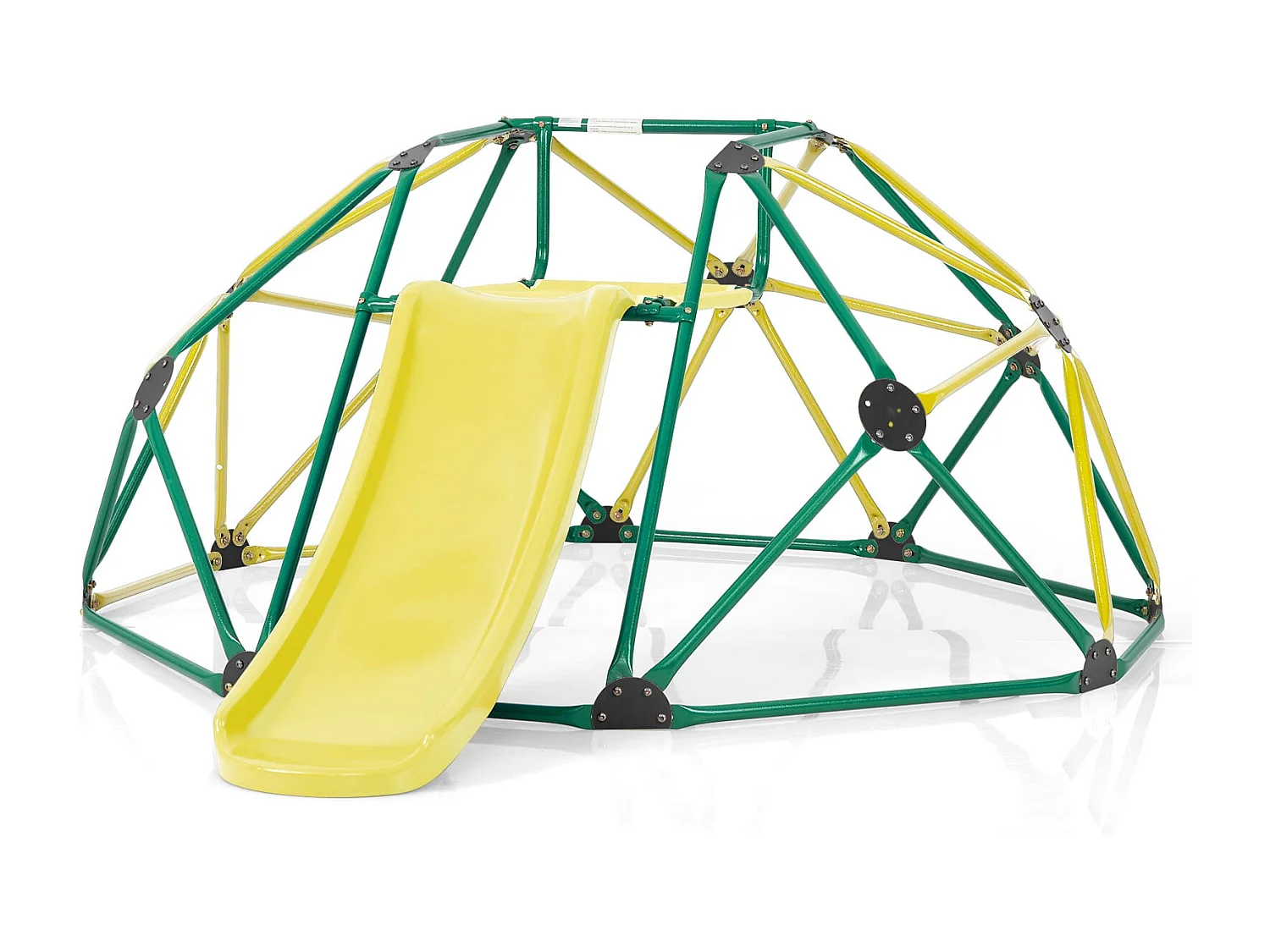Cupola di arrampicata con scivolo e capacità di carico di 180 kg Struttura di arrampicata a forma di cupola Verde + giallo