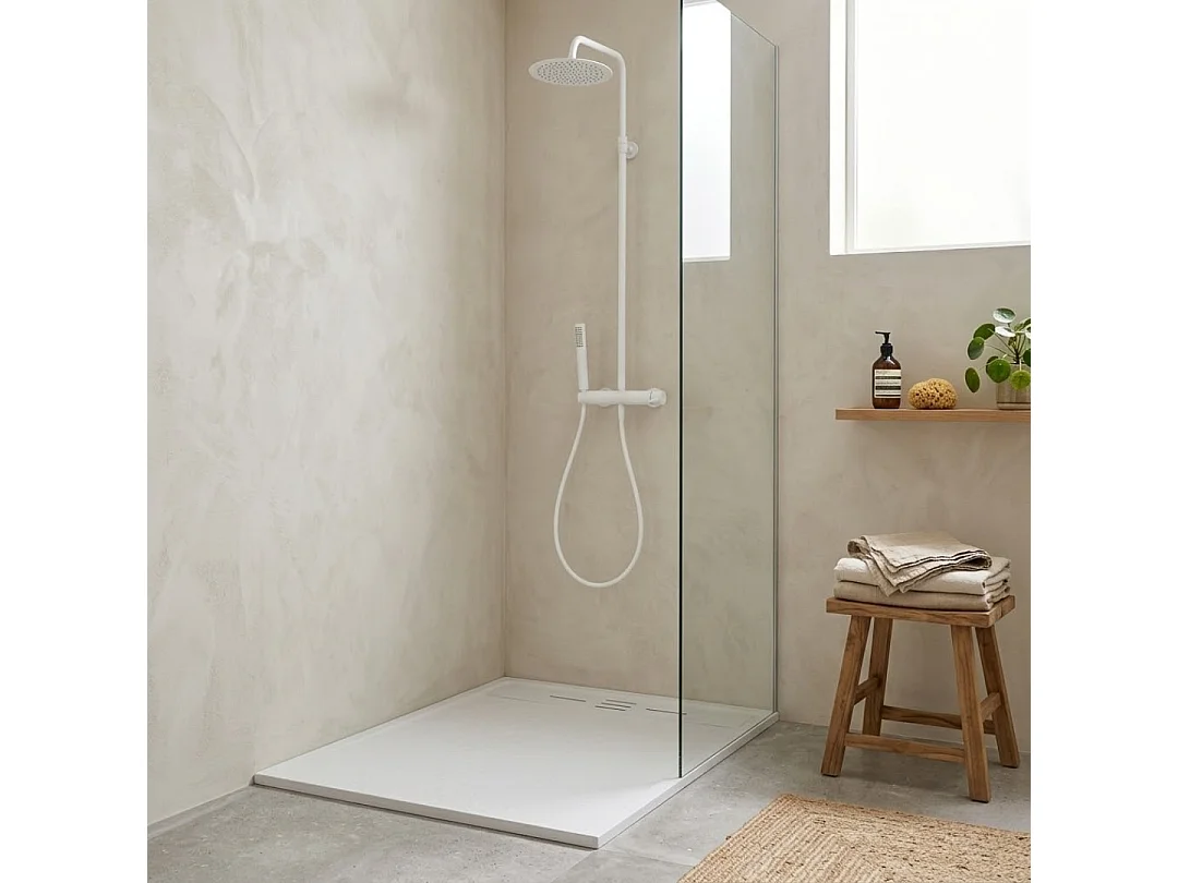 Duschwanne aus Kunstharz 140 x 80 Schieferweiß Essebagno