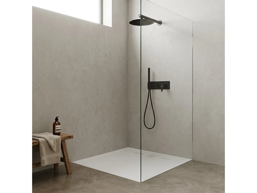 Duschwanne aus Kunstharz 80 x 80 Schieferweiß Essebagno