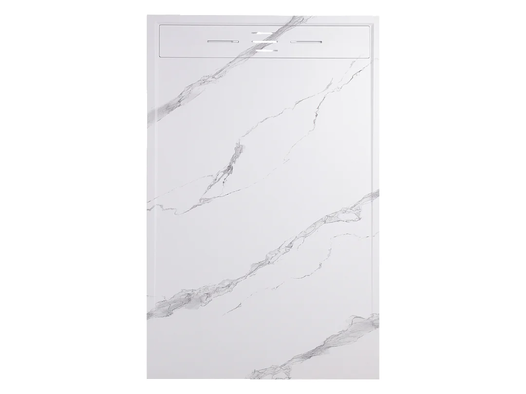 Duschwanne aus Kunstharz 120 x 90 Schieferoptik weißer Marmor Essebagno