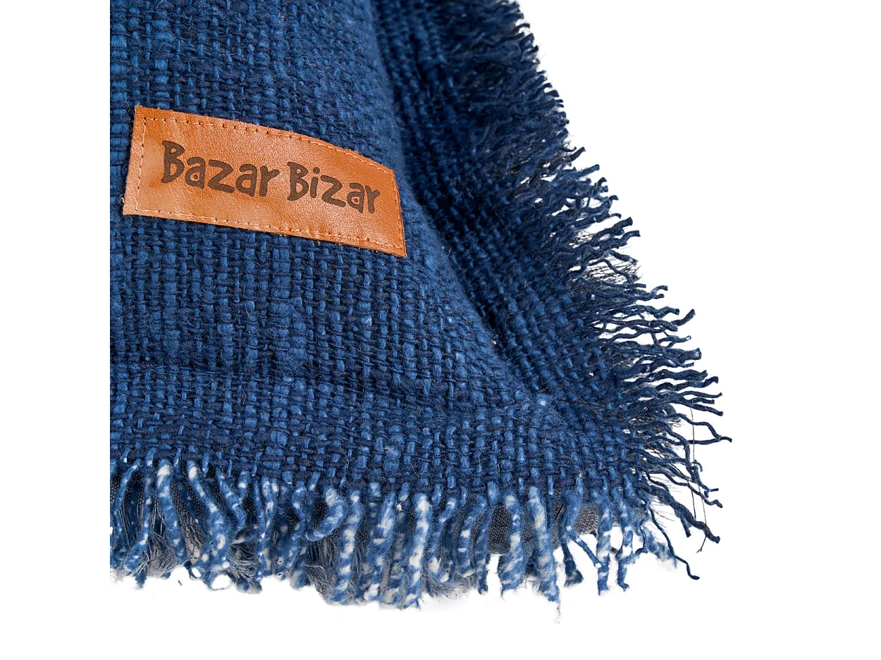 La Housse de Coussin Azure Fringe - Bleu Indien