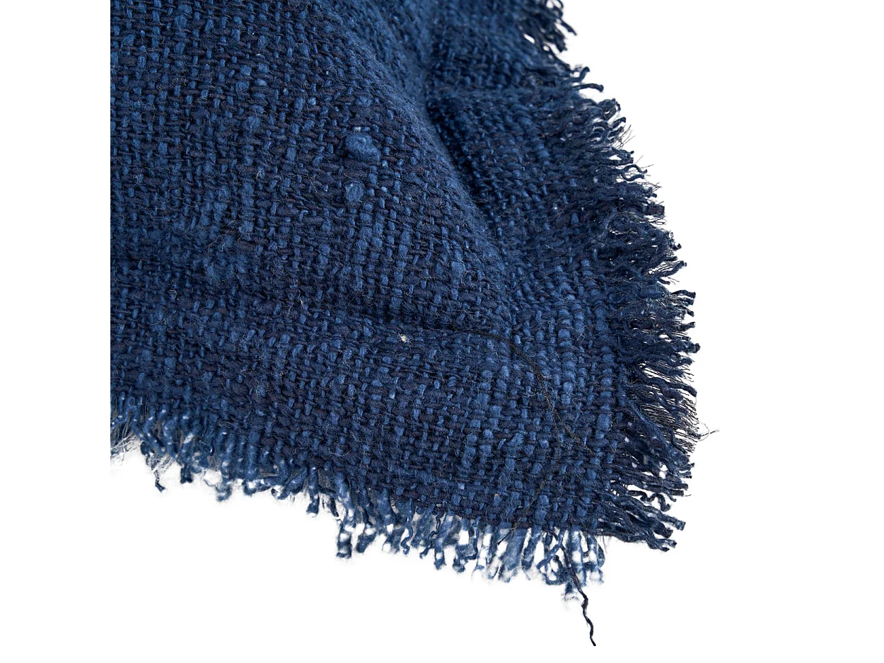 La Housse de Coussin Azure Fringe - Bleu Indien