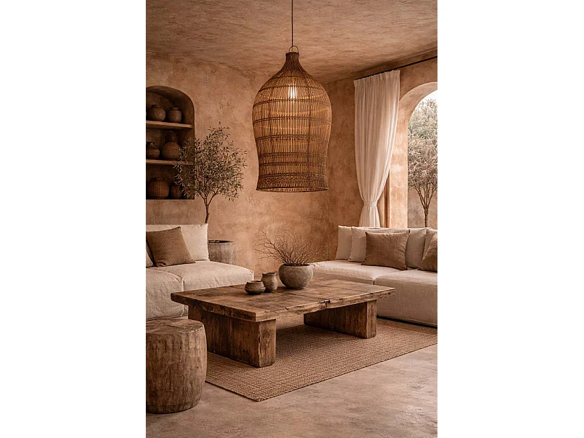 The Woven Bell Pendant - Dark Walnut - XL