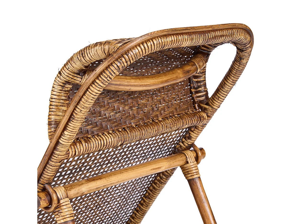 Le Fauteuil Long Rattan - Noyer Foncé