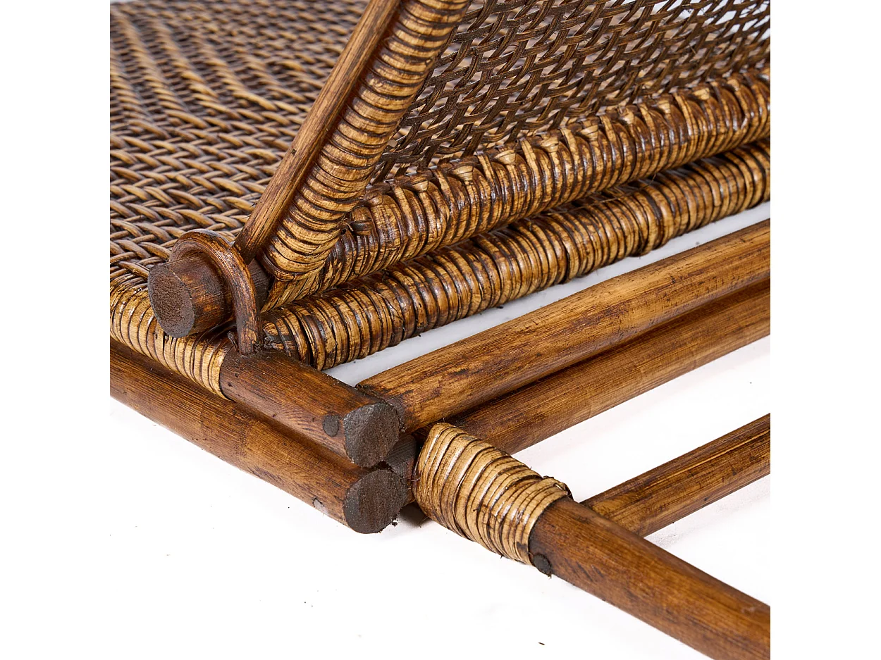Le Fauteuil Long Rattan - Noyer Foncé