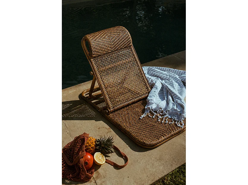 Le Fauteuil Long Rattan - Noyer Foncé