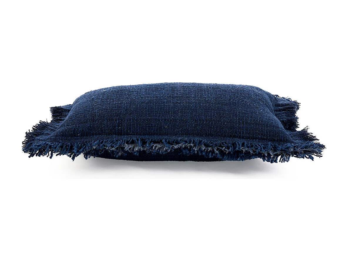 La Housse De Coussin Azure Fringe - Bleu Indien - 30x50