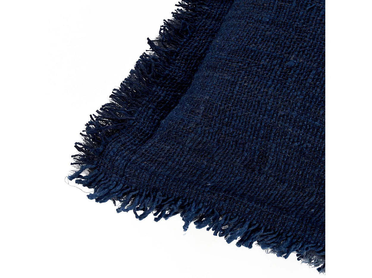 La Housse De Coussin Azure Fringe - Bleu Indien - 30x50