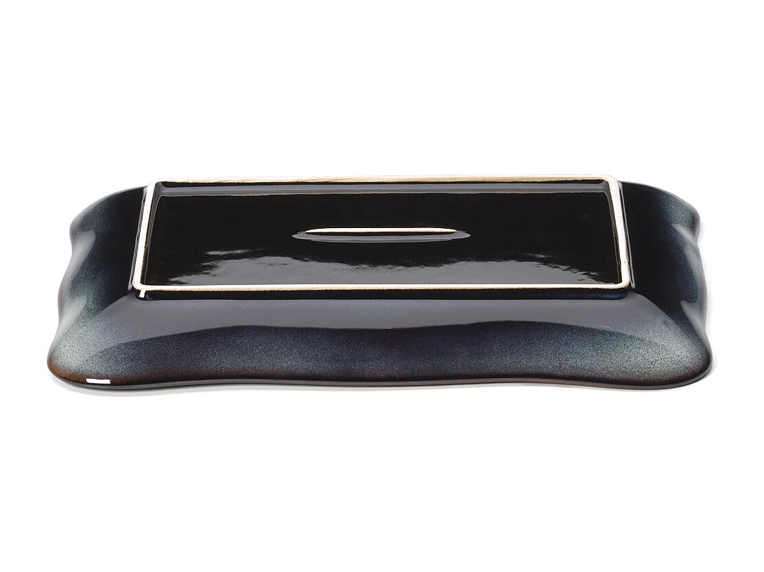 Der Lotus Ice Rechteckige Teller - Grau Braun - L
