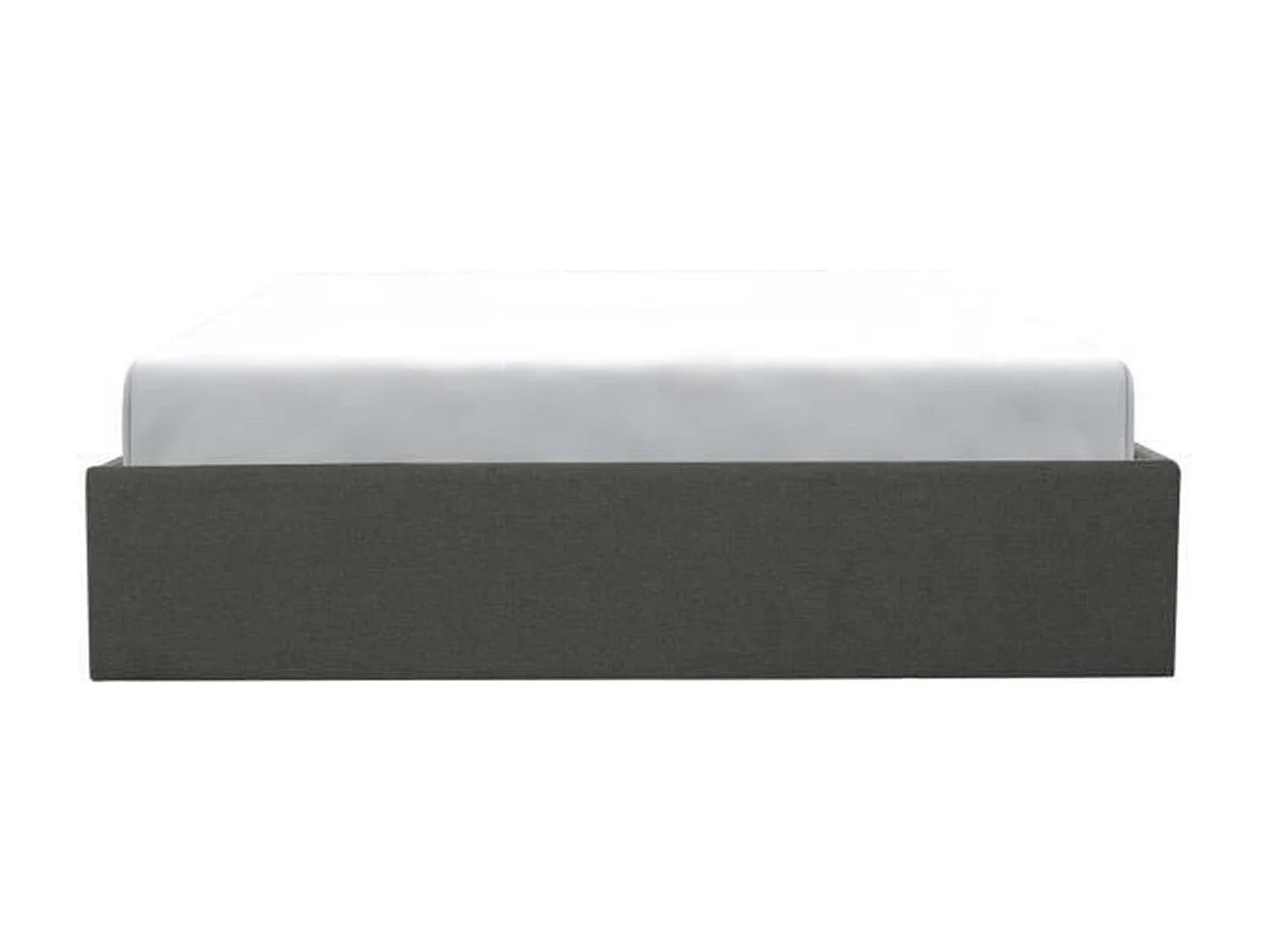 Lit coffre adulte - Tissu gris foncé - Sommier inclus - 140 x 190 cm