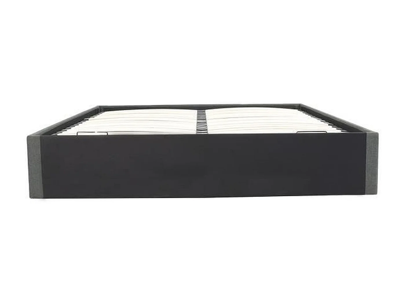 Lit coffre adulte - Tissu gris foncé - Sommier inclus - 140 x 190 cm
