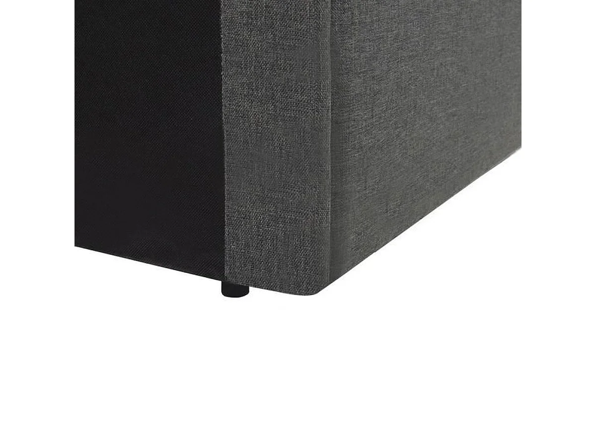 Lit coffre adulte - Tissu gris foncé - Sommier inclus - 140 x 190 cm