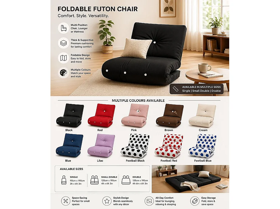 Visco Therapy Futon Mattress 10cm Single | Floor Mattress | Fibre Filled