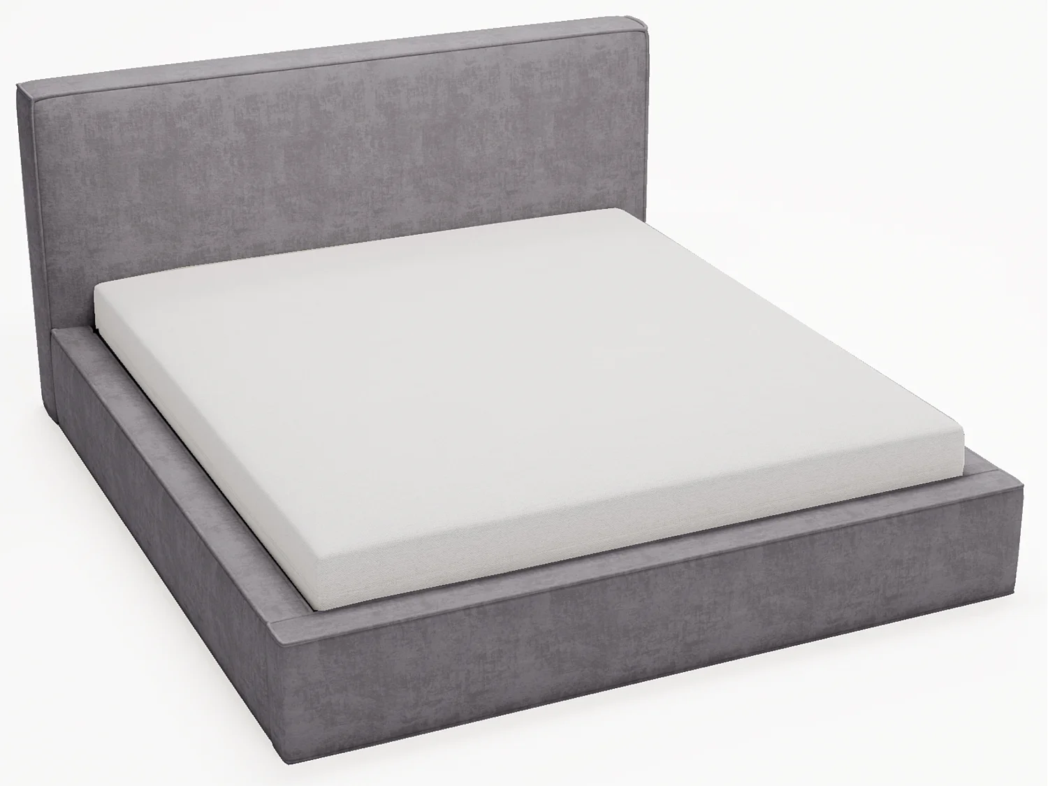 BESILIO Lit coffre 180x200 Gloria - sommier inclus, tissu doux, rangement intégré - Gris