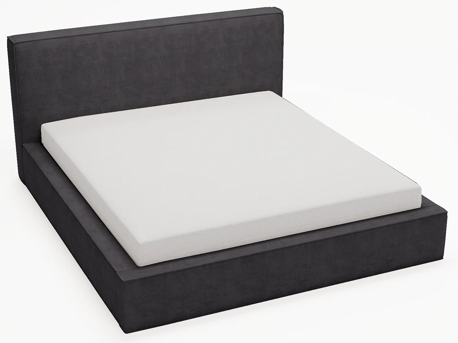 BESILIO Lit coffre 200x200 Gloria - sommier inclus, tissu doux, rangement intégré - Noir