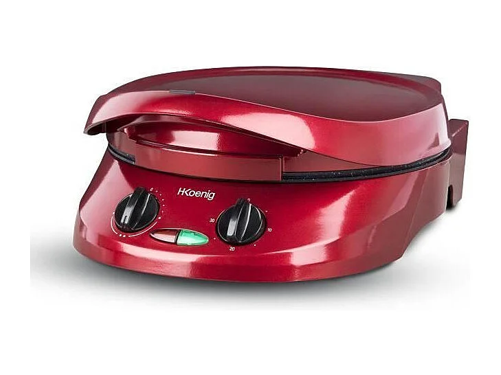 H.KoeNIG TRT180 Tart Express Horno para Tartas Multifunción - 1800W - Rojo - Superficie de cocción de 30cm