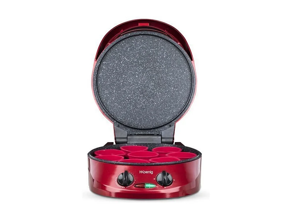 H.KoeNIG TRT180 Tart Express Horno para Tartas Multifunción - 1800W - Rojo - Superficie de cocción de 30cm