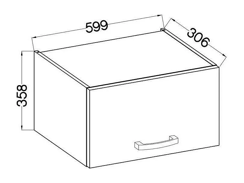 Meuble hotte porte basculante - Décor chêne sonoma - L 60 x 31,6 x H 36 cm - LASSEN