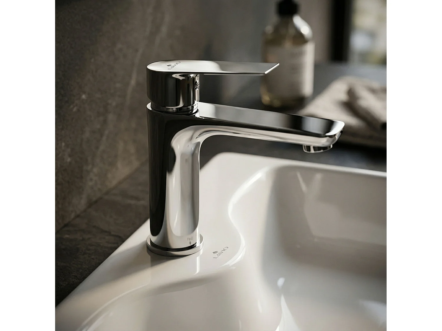 Mitigeur lavabo bas salle de bain chromé monocommande AXON