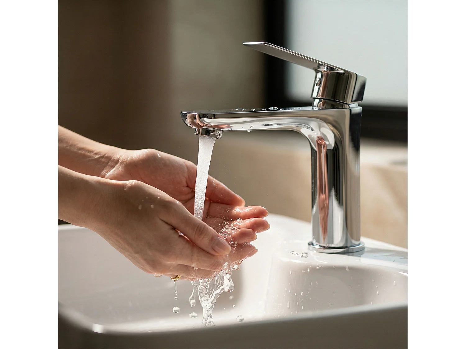 Mitigeur lavabo bas salle de bain chromé monocommande AXON