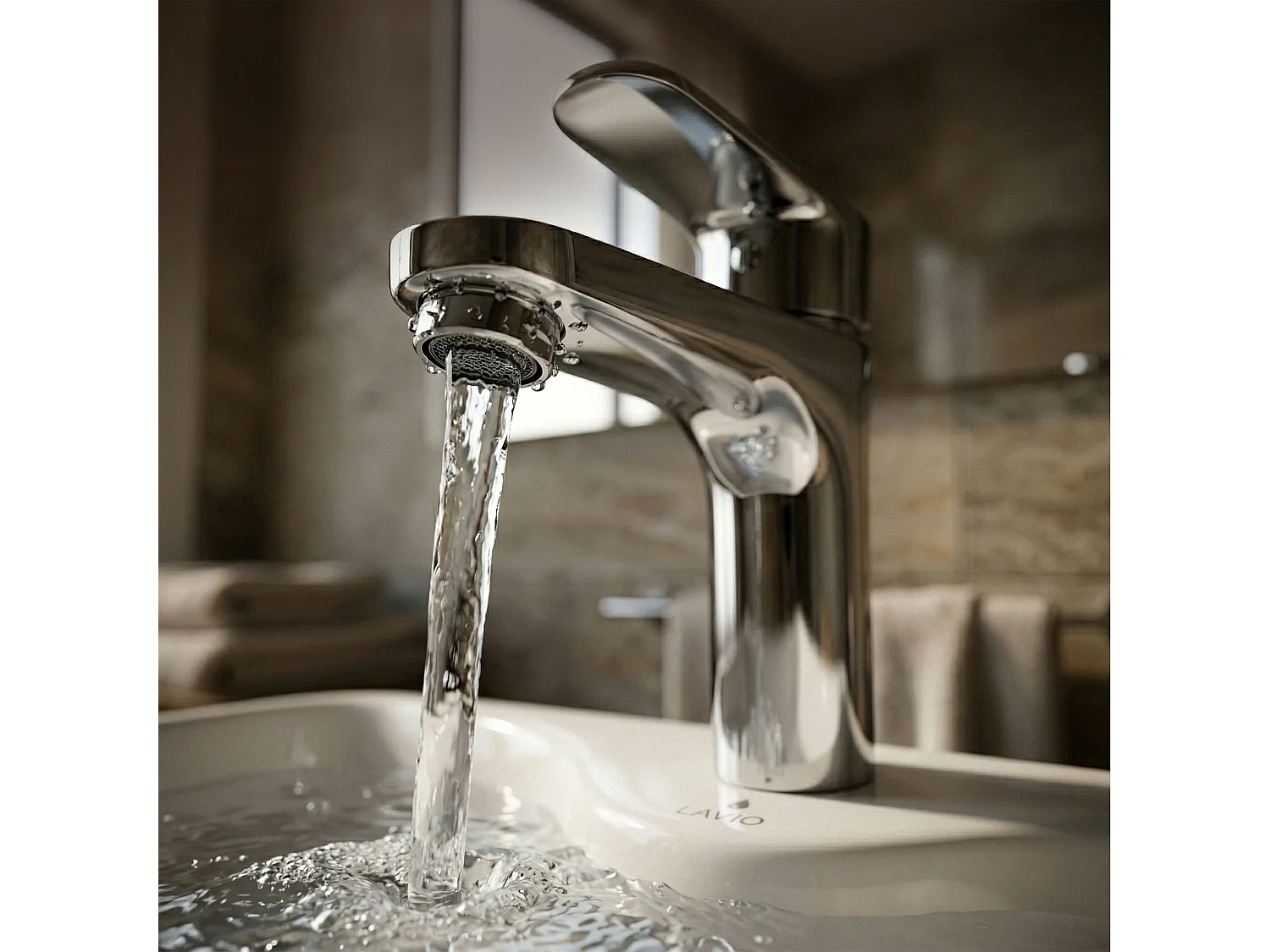 Mitigeur lavabo bas salle de bain chromé monocommande SOLARI