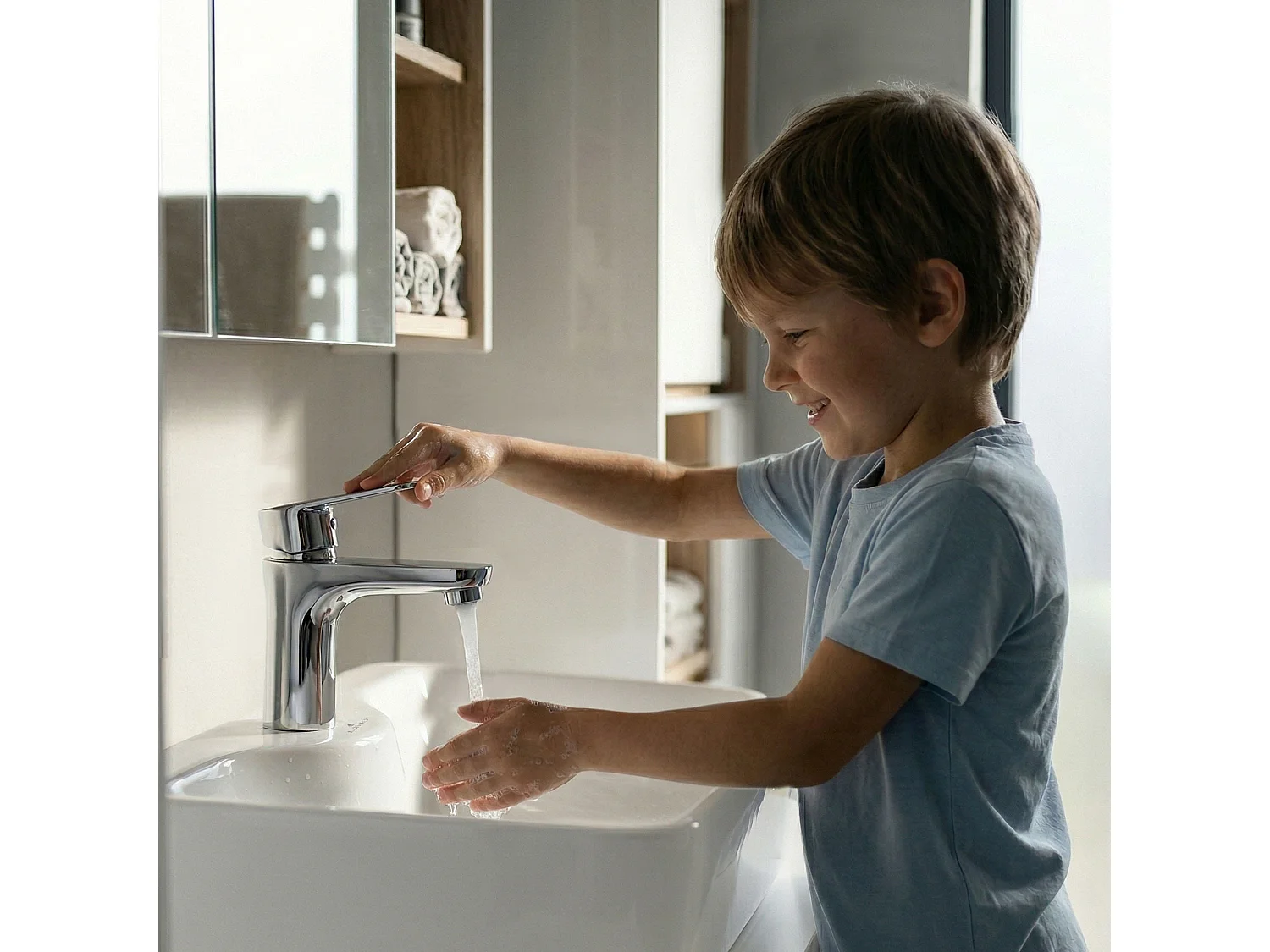 Mitigeur lavabo bas salle de bain chromé monocommande SOLARI