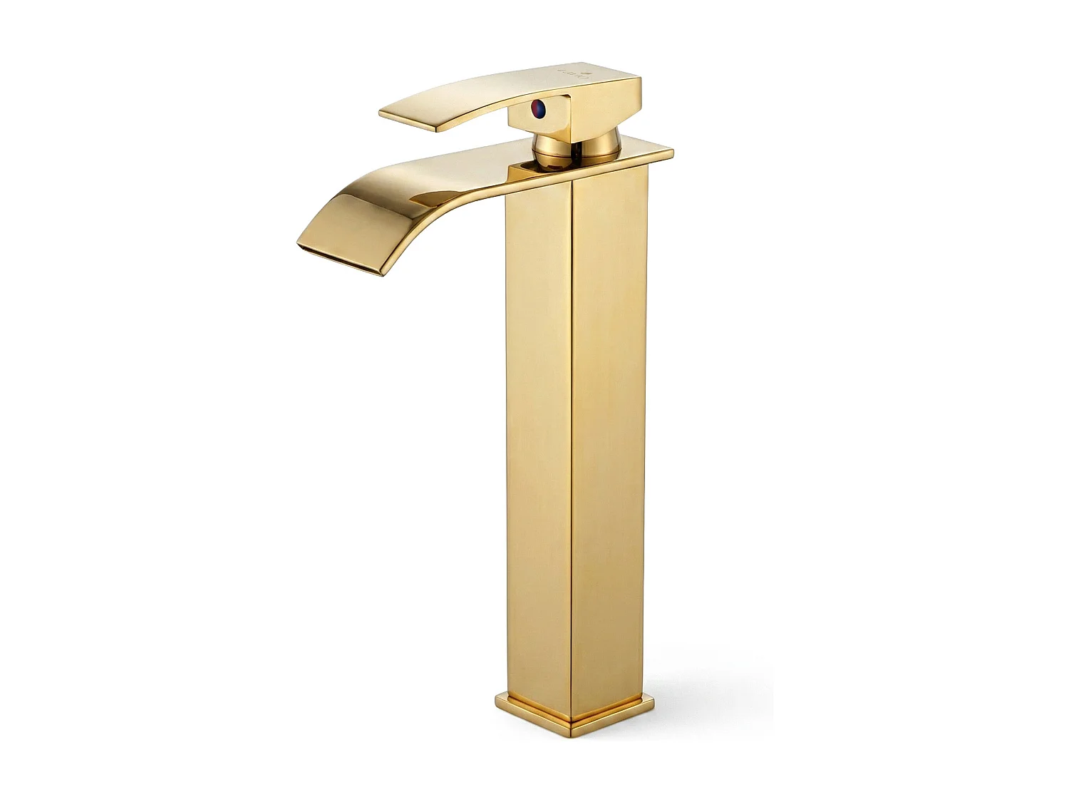 Hoge wastafelkraan waterval goud opzetwastafel badkamerkraan EVIO
