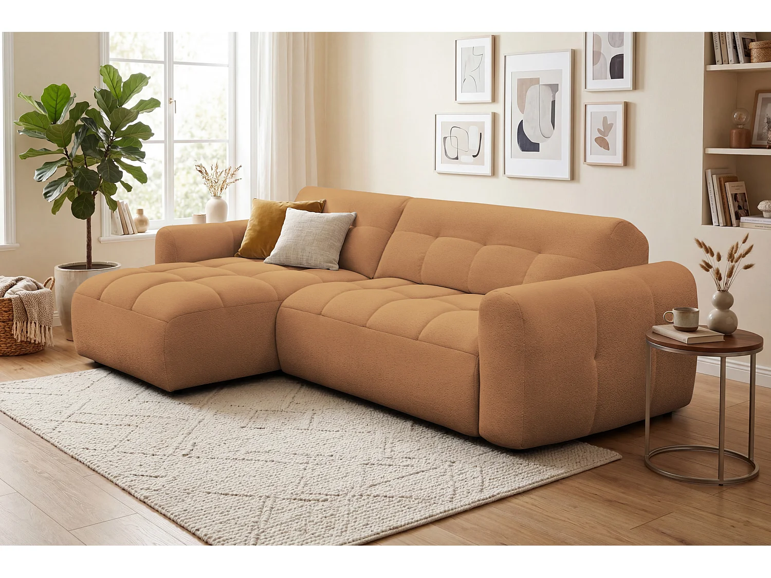 Ecksofa 4-Sitzer links LUMERO, orange